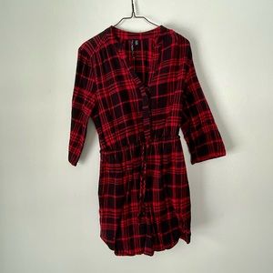 Plaid Flannel Shirt Dress